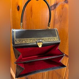 Art Deco Film Noir Firenze Vero Cuoio Elegant Handbag Real vintage